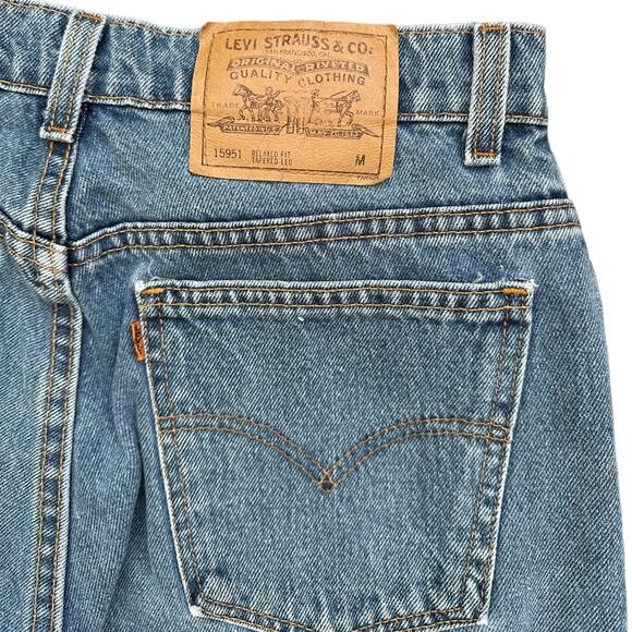 Vtg 90s Levis 950 Jeans WOMENS 14 Relaxed Fit Tapered Fit Orange Tab - Picture 6 of 9
